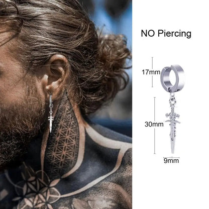 Earrings For Men Unisex Cuff For Pierced or Unpierced Ears.
