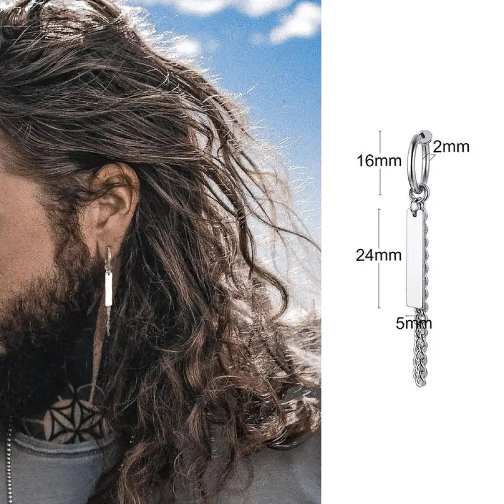 Earrings For Men Unisex Cuff For Pierced or Unpierced Ears.