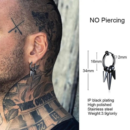 Earrings For Men Unisex Cuff For Pierced or Unpierced Ears.