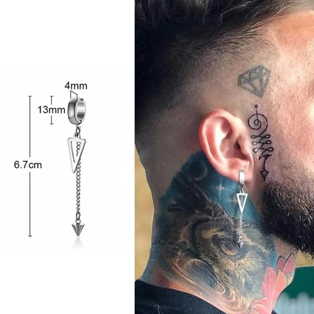 Earrings For Men Unisex Cuff For Pierced or Unpierced Ears.