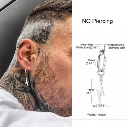 Earrings For Men Unisex Cuff For Pierced or Unpierced Ears.