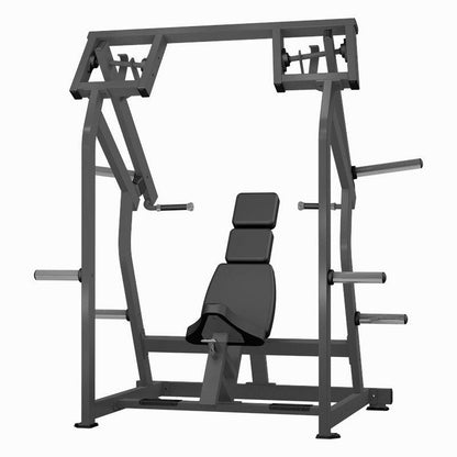 Excel Iso-Lateral Shoulder Press - Muscle D Fitness - Plate Load Military Press - Gas Shock Assisted Seat Adjustment - Weight Storage Pegs