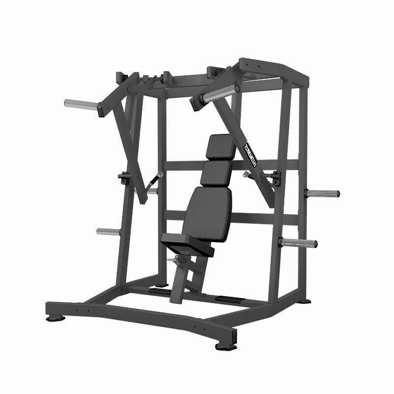 Excel Iso-Lateral Wide Chest Press - Muscle D Fitness - Plate Load Bench Press - Gas Shock Assisted Seat Adjustment - Plate Storage Pegs