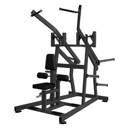 Excel Iso-Lateral Wide Pulldown - Muscle D Fitness - Plate Load Lat Pulldown - Piston Assisted Seat Adjustment - Plate Storage Pegs