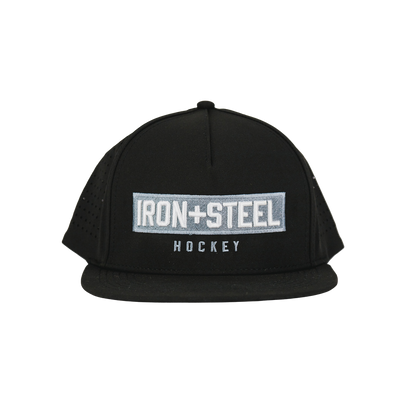 Iron+Steel Plate Snapback Hat - Black