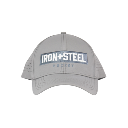 Iron+Steel Plate Snapback Hat - Grey
