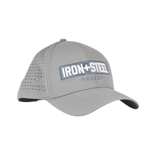 Iron+Steel Plate Snapback Hat - Grey