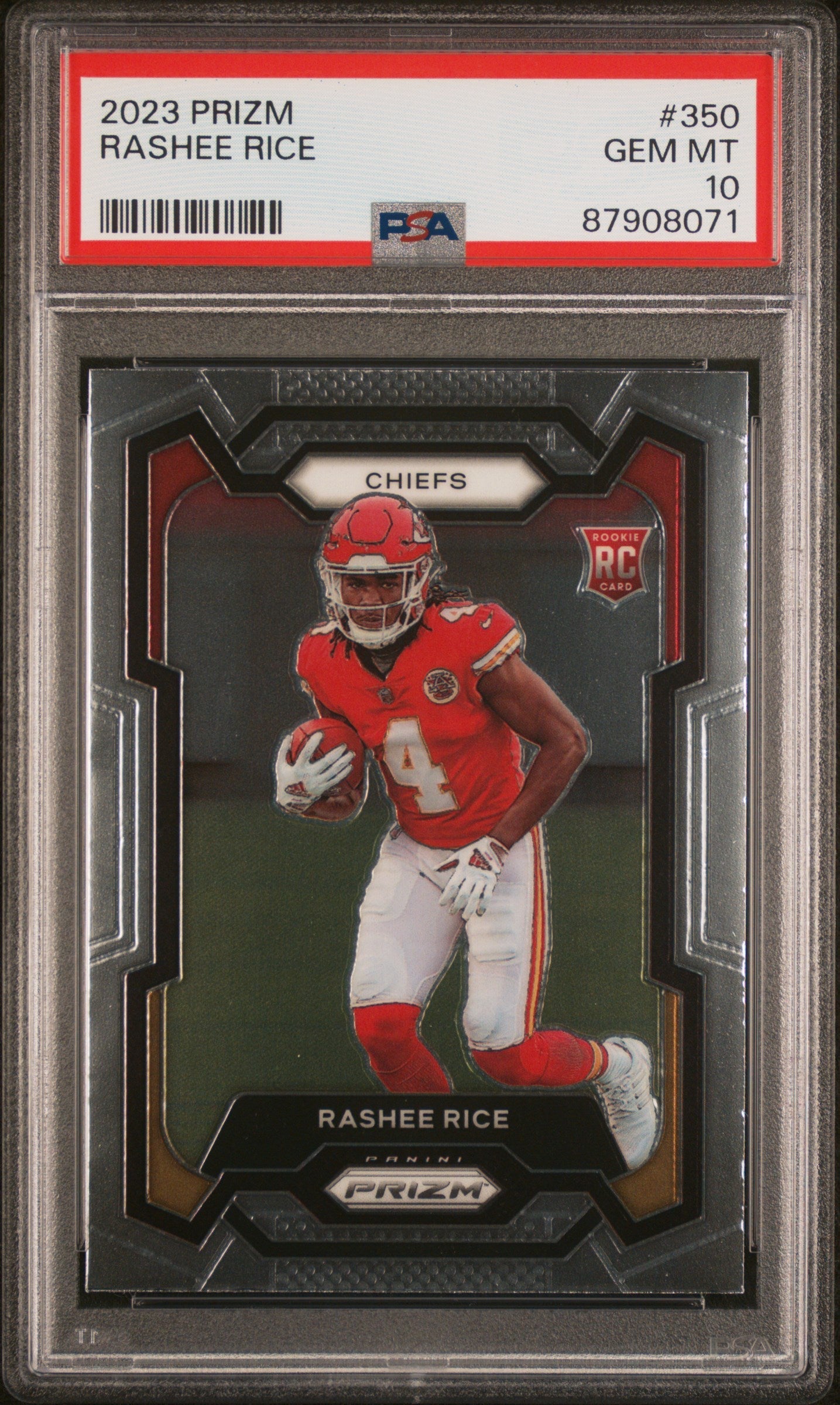 Graded 2023 Panini Prizm Rashee Rice #350 Rookie RC Football Card PSA 10 Gem Mint
