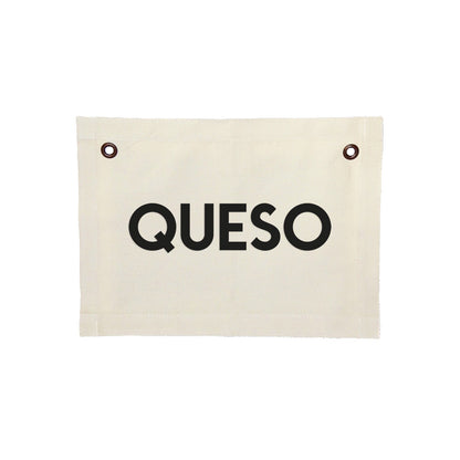 Queso Small Canvas Flag