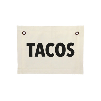 Tacos Small Canvas Flag