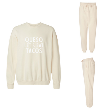Queso Let's Eat Tacos Washed Sweatshirt