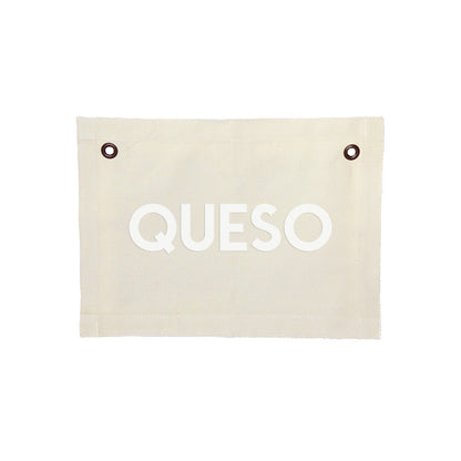 Queso Small Canvas Flag