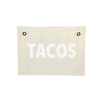Tacos Small Canvas Flag