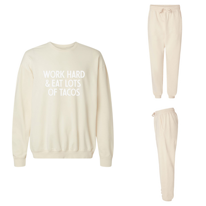 Work Hard & Eat Lots Of Tacos Washed Sweatshirt