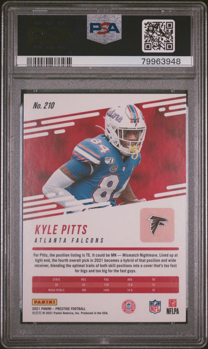 Graded 2021 Panini Prestige Kyle Pitts #210 Rookie RC Football Card PSA 10 Gem Mint