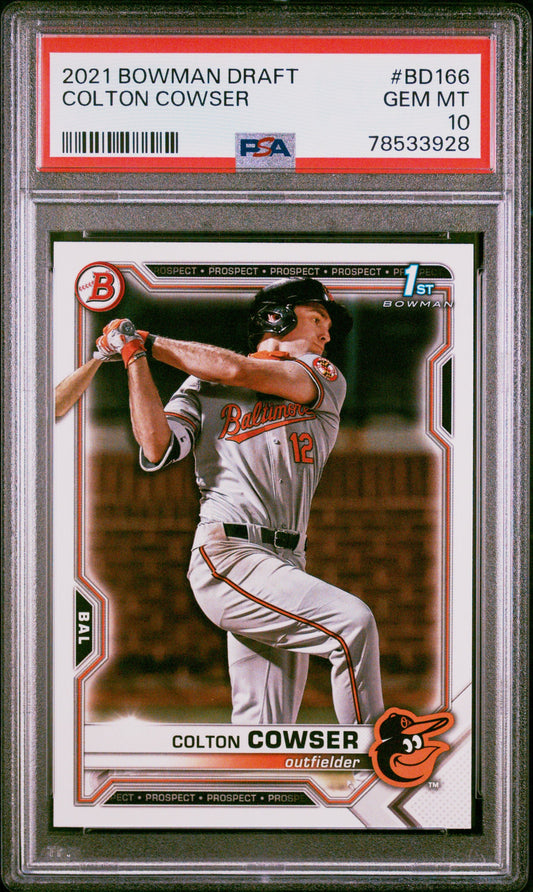 Graded 2021 Topps Bowman Draft Colton Cowser #BD166 Rookie RC Baseball Card PSA 10 Gem Mint