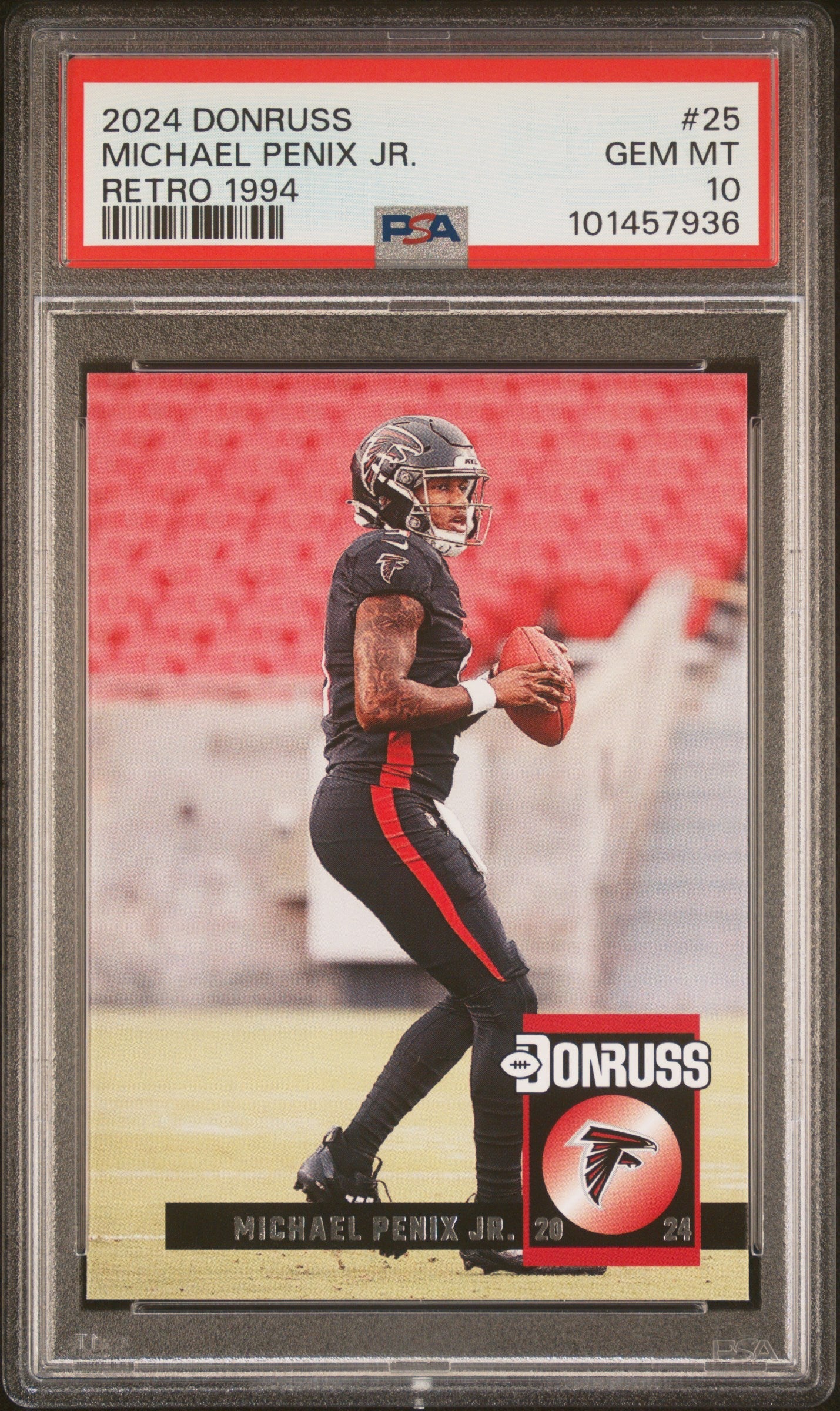 Graded 2024 Panini Donruss Michael Penix Jr #25 Retro 1994 Rookie RC Football Card PSA 10 Gem Mint