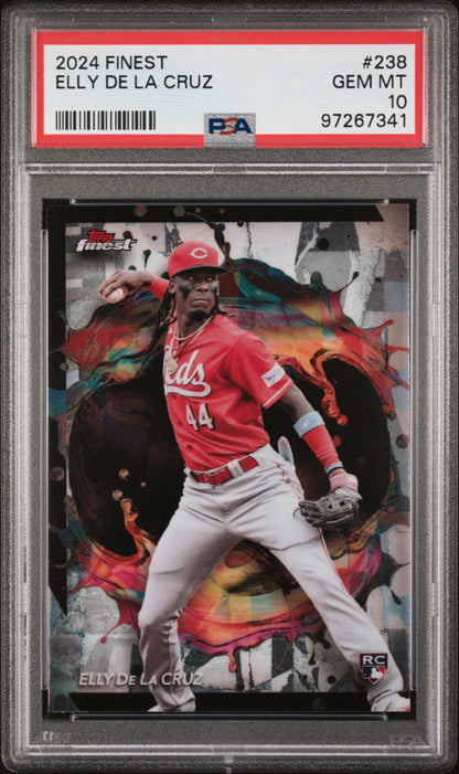 Graded 2024 Topps Finest Elly De La Cruz #238 Rookie RC Baseball Card PSA 10 Gem Mint