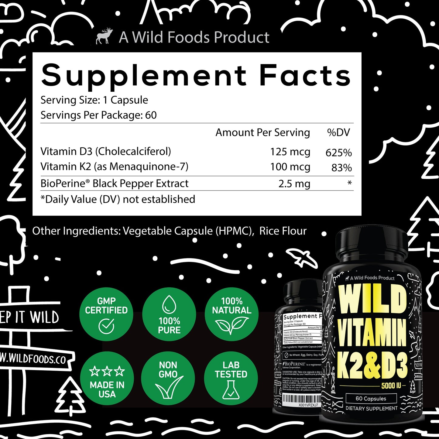 Wholesale Case of 12 - Wild Vitamin K2 & D3