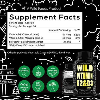 Wholesale Case of 12 - Wild Vitamin K2 & D3