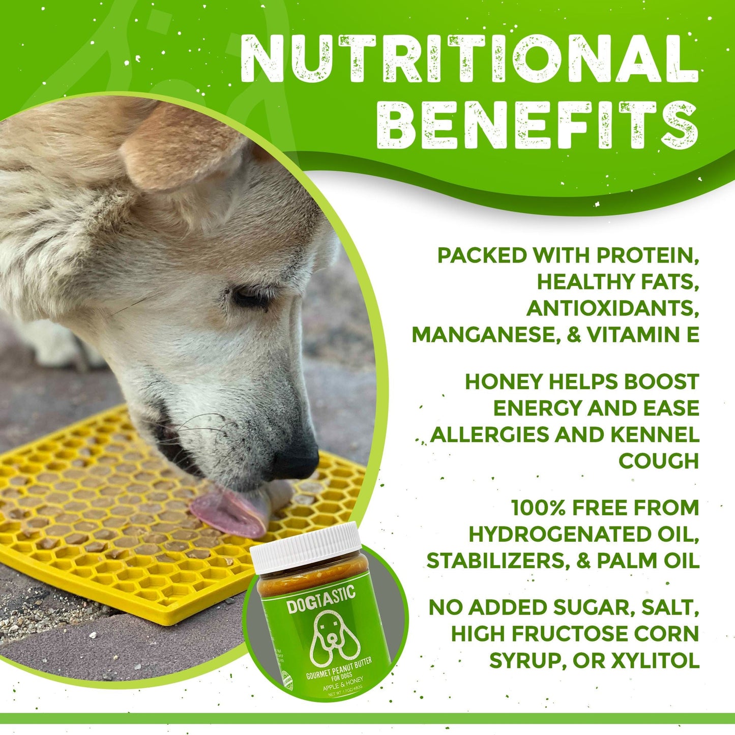 Dogtastic Peanut Butter for Dogs with Flax Seed - Xylitol-Free | USA Made - 50% off