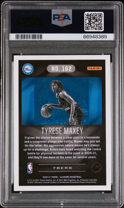 Graded 2020 Panini Illusions Tyrese Maxey #162 Rookie RC Basketball Card PSA 10 Gem Mint