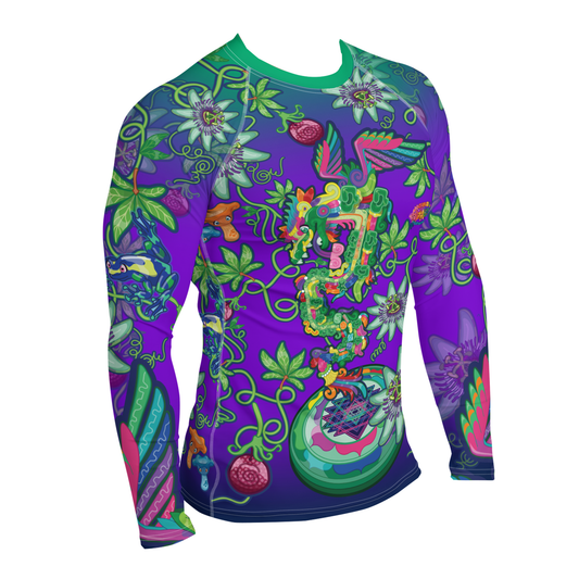 Kawaii Universe - Cute Year of the Dragon Queztal Collab DrWilltatu Mens Rash Guard