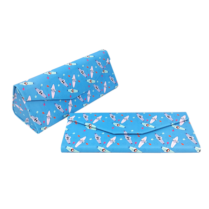 Kayaking Glasses Case - Vegan Leather Folding Hard Shell  Case