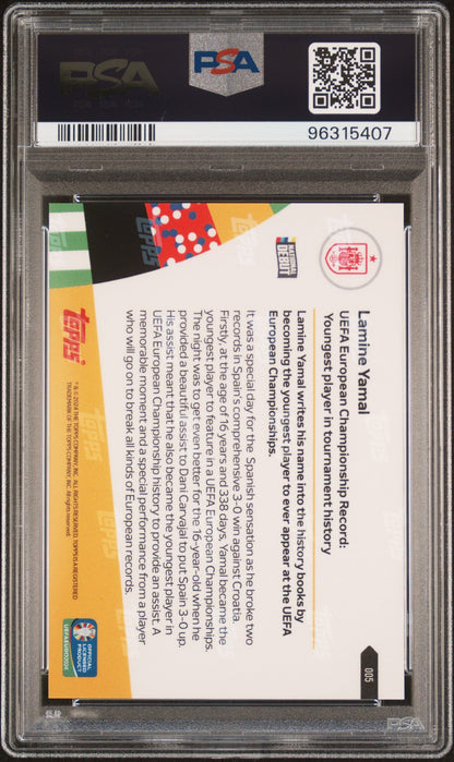 Graded 2024 Topps Now Lamine Yamal #5 Rookie RC Soccer Card PSA 10 Gem Mint