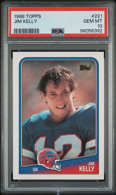 Graded 1988 Topps Jim Kelly #221 2nd Year Football Card PSA 10 Gem Mint