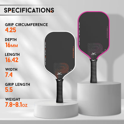 Keystone White Pickleball Paddle – 16mm Honeycomb Core