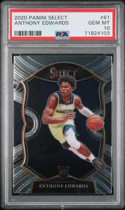 Graded 2020 Panini Select Anthony Edwards #61 Rookie RC Basketball Card PSA 10 Gem Mint