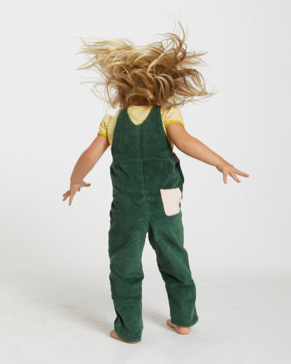 Kid's Overall (Forest Green/Powder Pink)