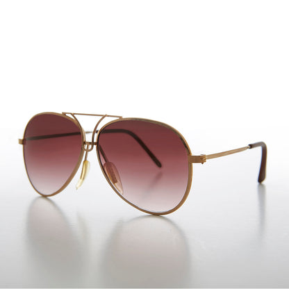 Kids Gold Rare Aviator Vintage Sunglass - Jr Voss