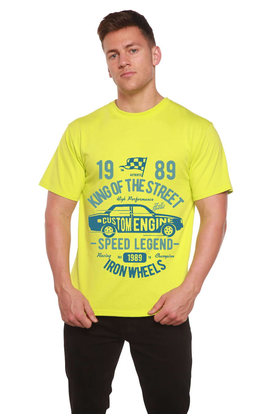 King Of The Street Men's Bamboo Viscose/Organic Cotton Short Sleeve Graphic T-Shirt