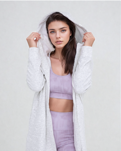 Cozy Comfort  Zip Up Hoodie Jacket Gray