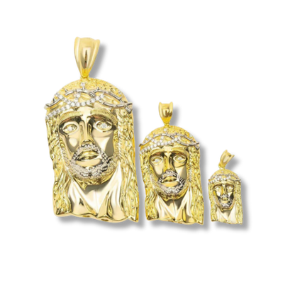 Gold Jesus Piece Pendant – 14K Plated on Solid 925 Sterling Silver