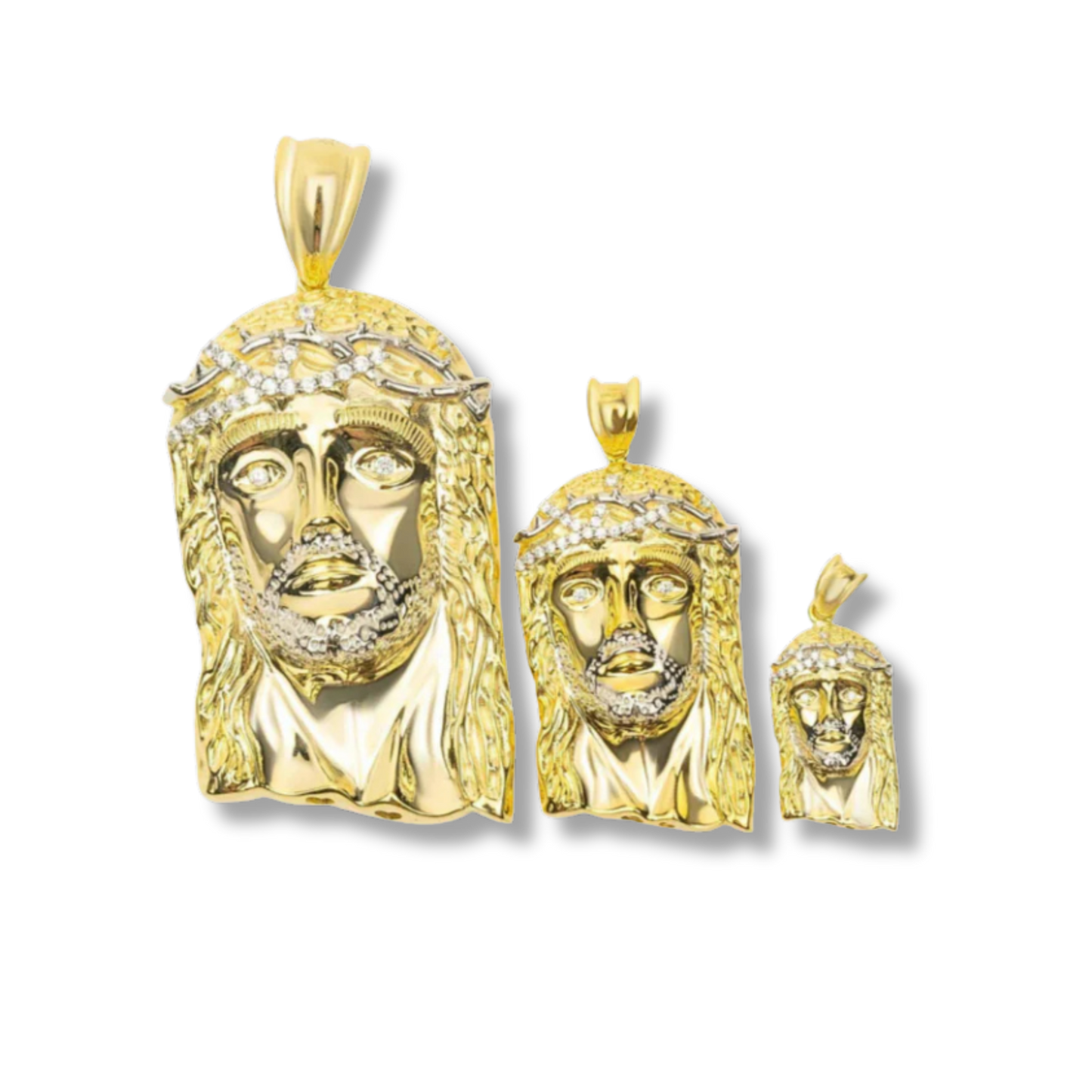 Gold Jesus Piece Pendant – 14K Plated on Solid 925 Sterling Silver