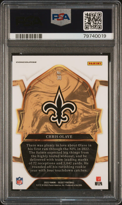Graded 2022 Panini Select Chris Olave #30 Rookie RC Football Card PSA 10 Gem Mint