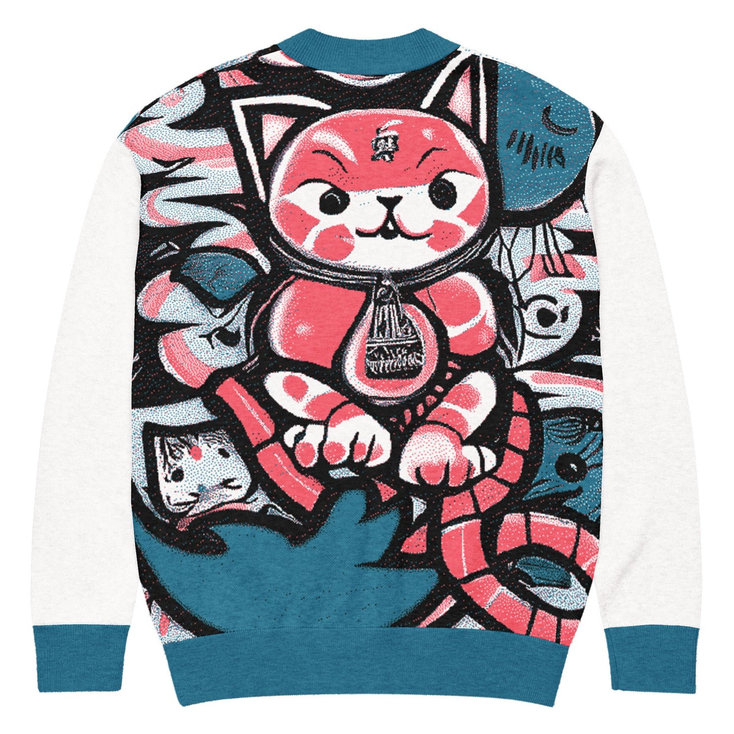 Blicky Kitty Knitted Unisex Cardigan