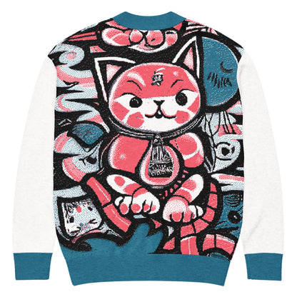 Blicky Kitty Knitted Unisex Cardigan