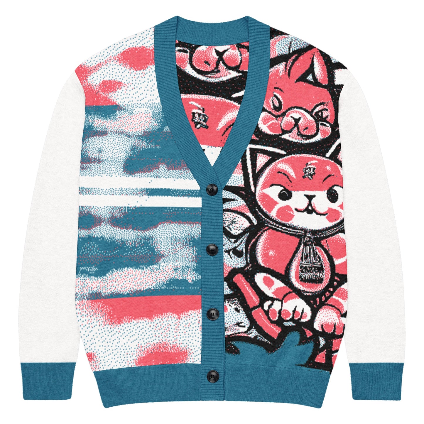 Blicky Kitty Knitted Unisex Cardigan