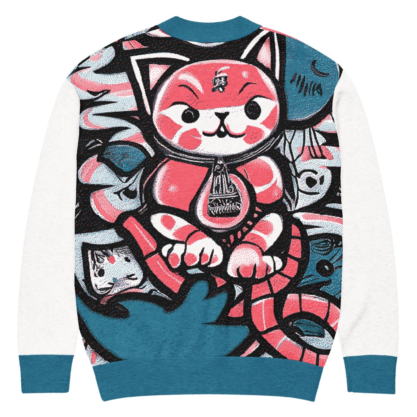 Blicky Kitty Knitted Unisex Cardigan
