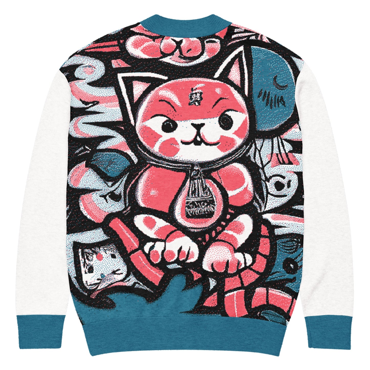 Blicky Kitty Knitted Unisex Cardigan