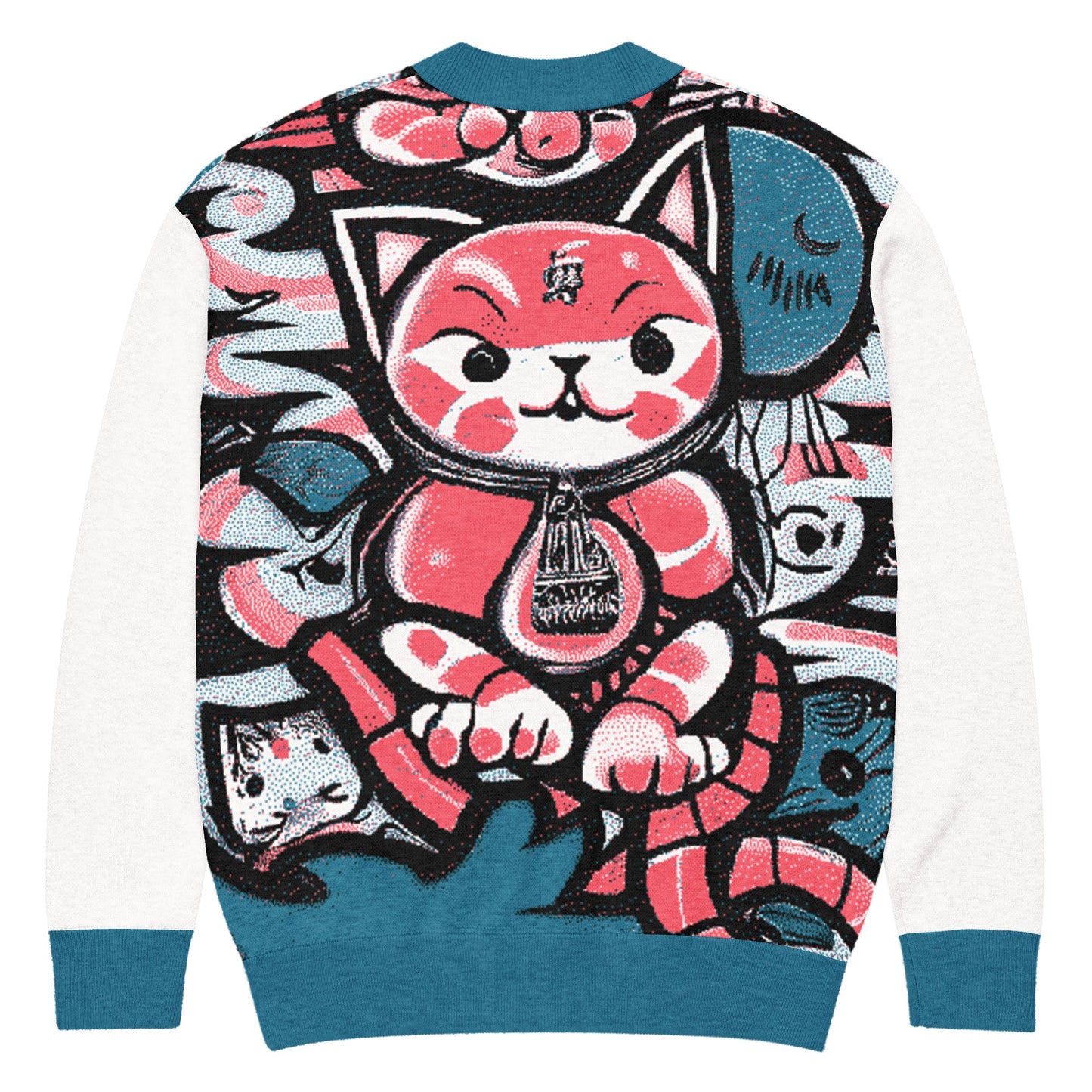 Blicky Kitty Knitted Unisex Cardigan