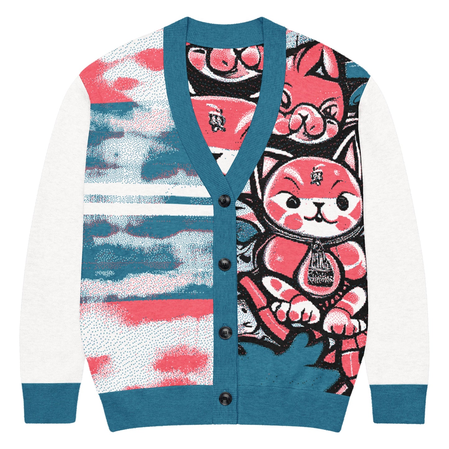Blicky Kitty Knitted Unisex Cardigan