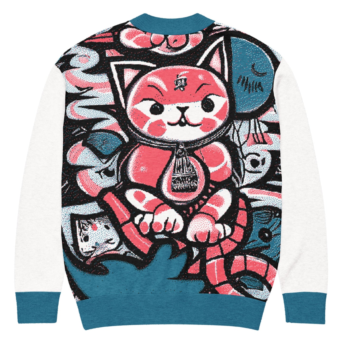 Blicky Kitty Knitted Unisex Cardigan