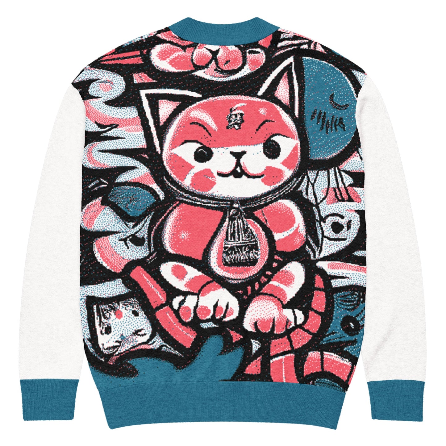 Blicky Kitty Knitted Unisex Cardigan