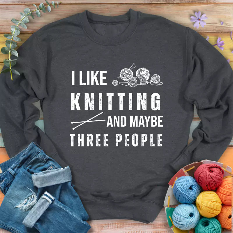Knitting & 3 People Sweatshirt