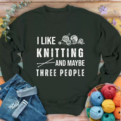 Knitting & 3 People Sweatshirt